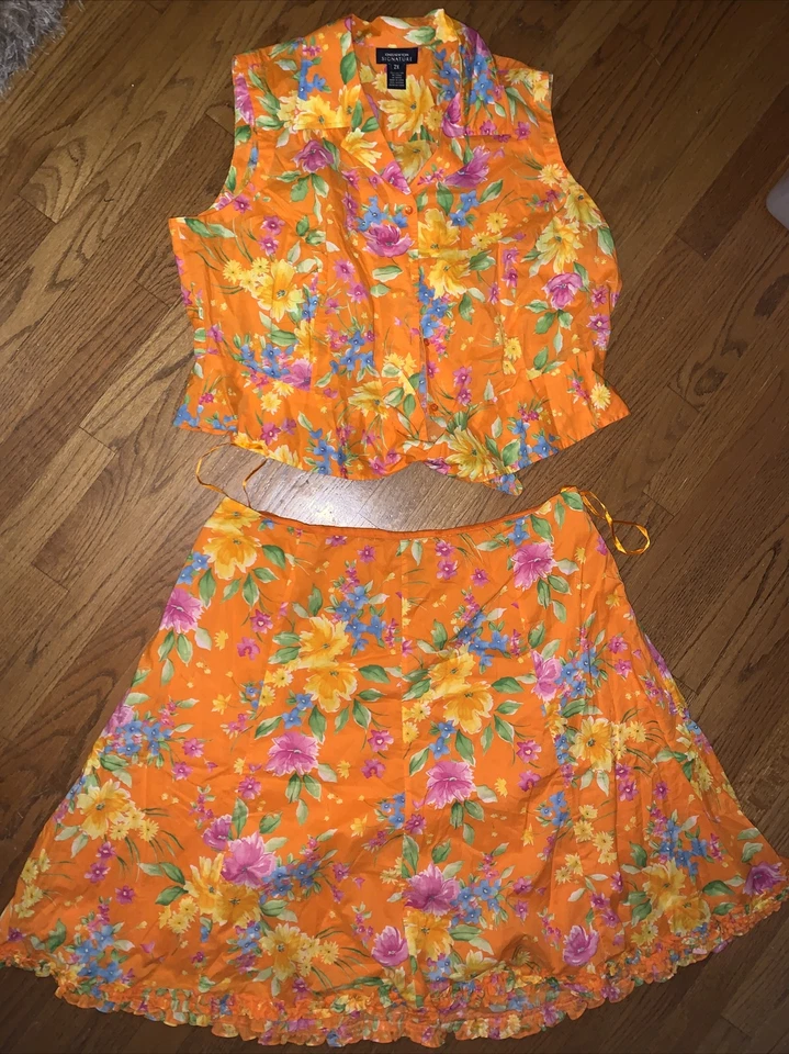 Jone New York Signature Hawaiian Skirt Floral NWOT LINED TWO PIECE 2X ❤️tb11j8 - Image 2 of 4