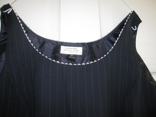 TAHARI ASL JACKE UND TANK Gr. 6 PETITE STRIPE SCHWARZ MIT WEISS - Bild 7 von 9