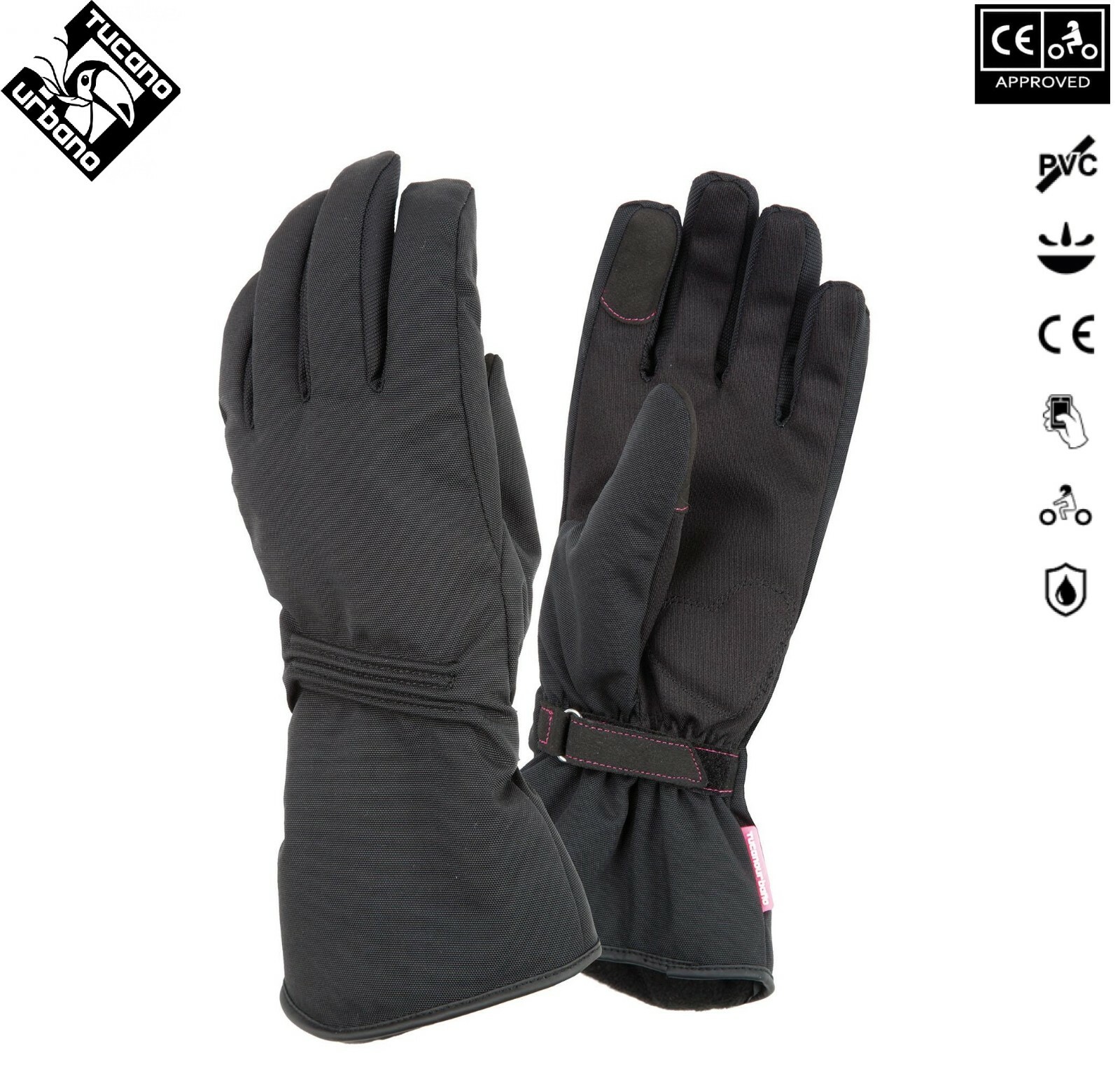 Gants moto hiver femme Tucano Urbano Lady Password CE noirs