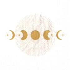 Serviettes en papier lune et soleil astres. Paper napkins moon and sun stars