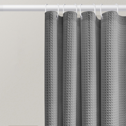 Jacquard Waffle Bathroom Shower Curtain Non-perforated Waterproof Curtain - Bild 23 von 31