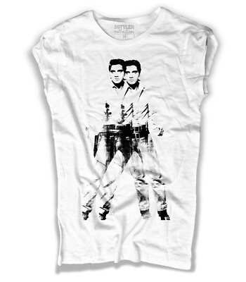 Double Elvis Andy Damen T-Shirt - Cowboy Pop Art