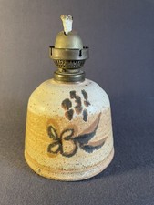 Beautiful art Pottery 6”Oil Lamp signed Lynne