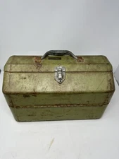 Vintage Simonsen Metal Fishing Tackle Box Rusty USA Made True Vintage Look