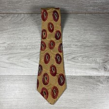 Burberrys Of London Mens Vintage Paisley Neck Tie Brown Gold Abstract 100 Silk