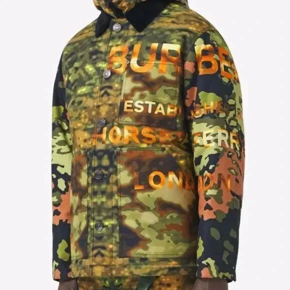 Burberry Mens s camouflage logo print jacket Men s Small