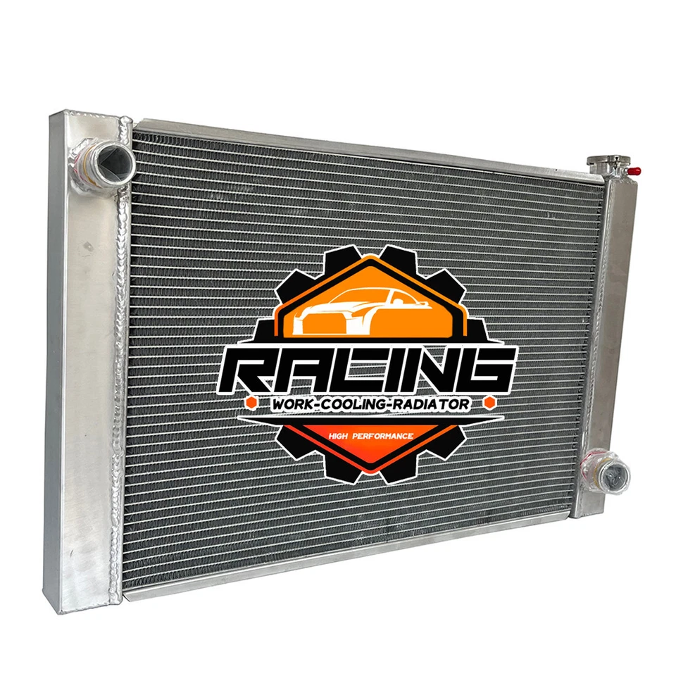 Radiador de refrigeración de aluminio para Chevy GM SBC de 31" x 19" universal de alta resistencia 2 filas Foto 2 de 4