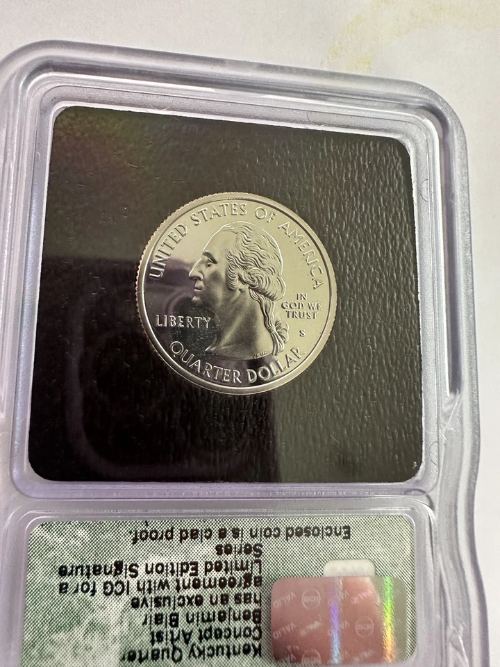 2001-S US Kentucky Proof Clad 25c ~ ICG PR69 DCAM ~ Artist Signature Limited Ed. - Image 2 of 4