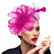Fascinators Hat Tea Party Headwear Flower Mesh Feathers Headband Wedding