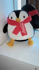 Coca-Cola Penguin Plush Stuffed Animal Medium 2012 with Red Scarf