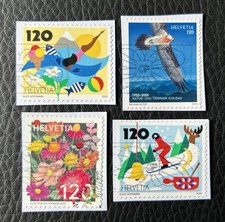 Lot de 4 timbres de Suisse année 2025 - Sur Fragment - Briefmarken Z49