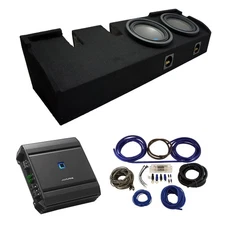 Fits 2001-2003 Ford F-150 Super Crew Alpine S-W10D2 Dual 10 Sub Box & S-A60M Amp