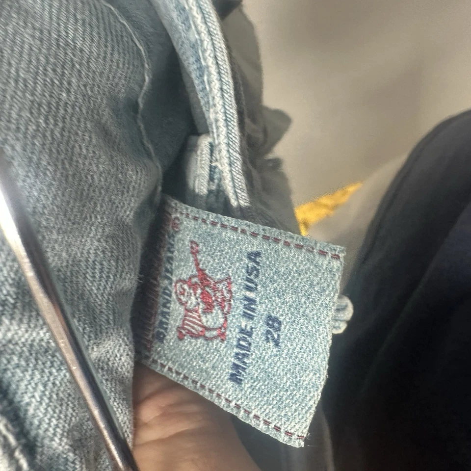 Pantalones Cortos True Religion Ava Corte Para Mujer 28 Azul Denim Dobladillo Deshilachado Preppy EE. UU. Foto 3 de 3