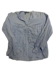 Zara TRF Collection Linen Blend Cargo Safari Fitted Blouse Button Size L -3882