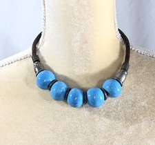 Artisan Necklace Industrial Ceramic Bead - 17 in Length