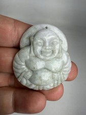 Chinese Carve Jade Pendant Shoulao Immortal Scholar Hotei Buddha Longevity 24g