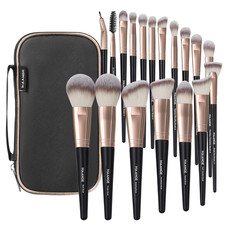 18-Piece Professional Makeup Brush Set with Case - Premium Synthetic Brushes
