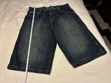 Vintage Y2K Southpole Green Tab Denim Shorts Baggy Jorts Grunge Skater Mens 38