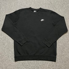 Nike Sportswear Fleece Crewneck Sweatshirt Black Blank Medium Pullover