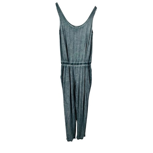 Anthropologie Cloth & Stone Gray Jumpsuit Women Size S Sleeveless Overalls Rayon - Picture 4 of 12