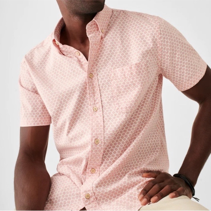 FAHERTY PLAYA FISH SCALE ROSE STRETCH SHORTSLEEVE… - image 2