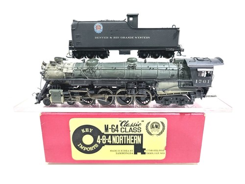Key Imports Samhongsa D&RGW M-64 Klasse 4-8-4 Denver Rio Grande #1701 HO Messing CP | Zustand: Used