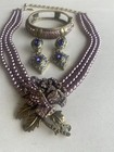 HEIDI DAUS PURPLE CRYSTAL PASSION ROSE NECKLACE,  EARRINGS BANGLE 💜 — photo 5