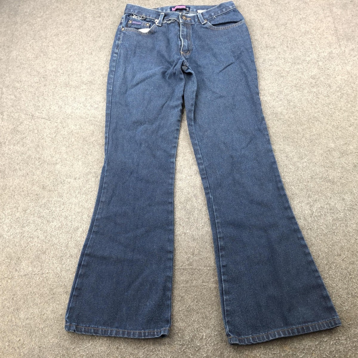 Bubblegum Jeans Womens Low Rise Flare Bootcut Blue Denim Y2K