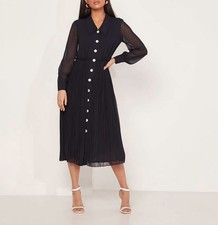 L.K. Bennett Navy Dr Fozette Shirt Dress Size 10 Nwot Wedding Party RRP£250