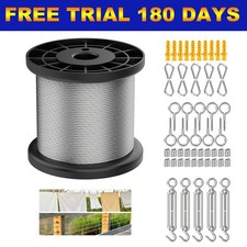 30/50M Garden Wire Rope Kit Turnbuckle Wire Tensioner Kit Stainless Steel UK