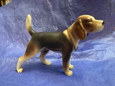 Vintage Porcelain Beagle Dog Figurine With Collar & Numbered