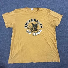 Charlie Hustle T-Shirt Mens Size 2XL Gold University of Iowa Hawkeyes USA Made