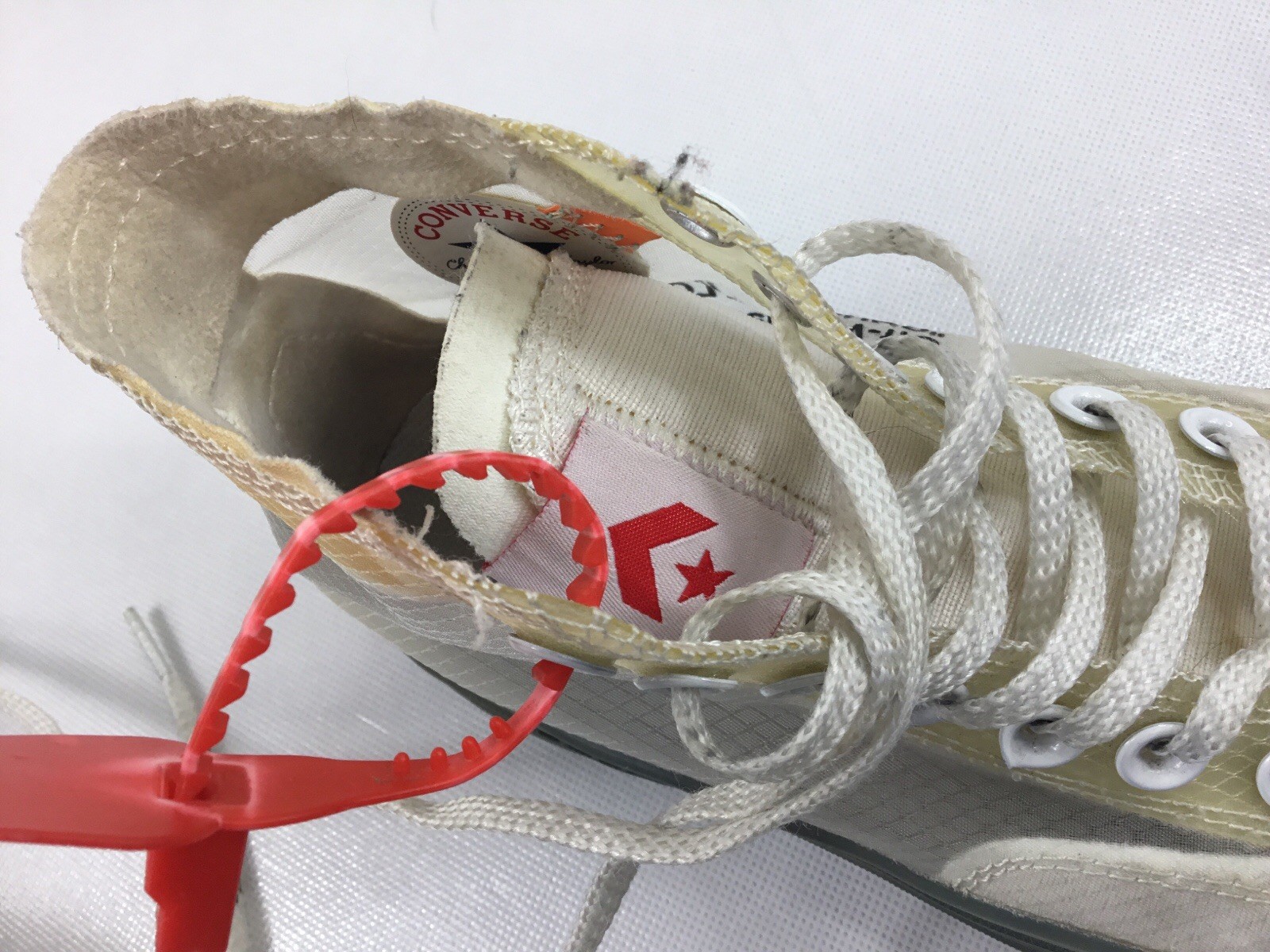 Off White x Converse The Ten Chuck Taylor All Star Vulcanized Hi Top SAMPLE 4.5 image 9