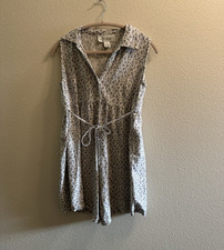  VINTAGE Motherhood Maternity S Floral Collared Button Front Romper, Adj Waist