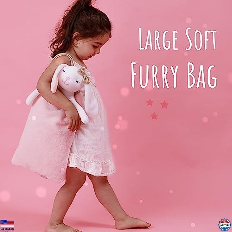 Perfectto Bunny Ballerina Plush Toy Doll Dress-Up Set for Girls 3-9, Ideal Gift