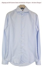 SUITSUPPLY Try On Extra Slim Fit Men Formal Shirt 38L / 15L Blue Pinstriped