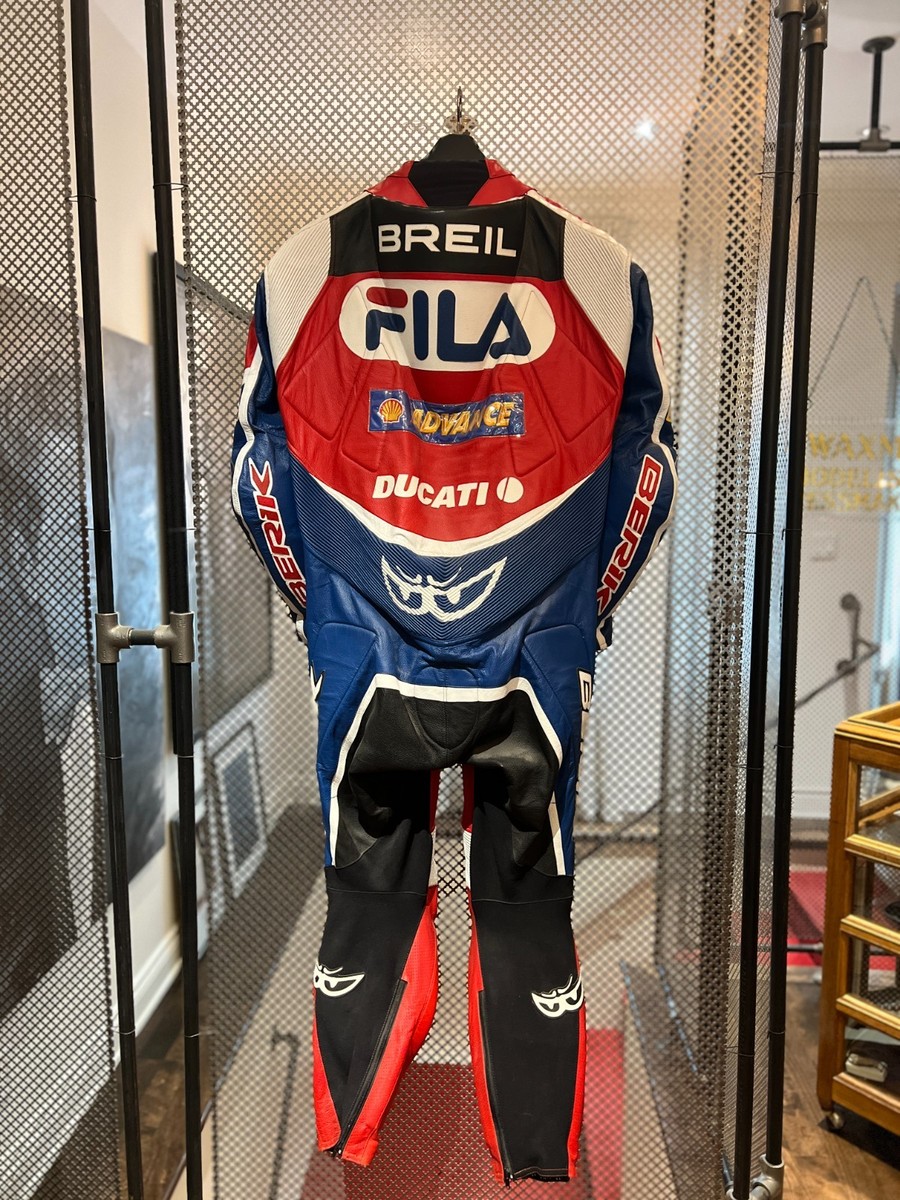 レモンMARUKO レッド ＆プレミアムブルー ボディスーツ Ducati Corse FILA Team-Issue Leather Racing Suit – 2003 WSBK Era