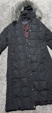Tommy Hilfiger Women’s Long Puffer Coat Black Faux Fur Hood Winter XL