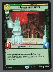 Star Wars Unlimited TotR Card TWI080 Poggle the Lesser