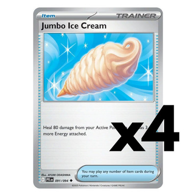 4x Jumbo Ice Cream - 091/094  - ME02: Phantasmal Flames Pokemon Playset x4
