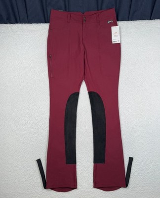 NEW - KERRITS Dynamic Extended Knee Patch Bootcut Pants Tall Burgundy Women's L