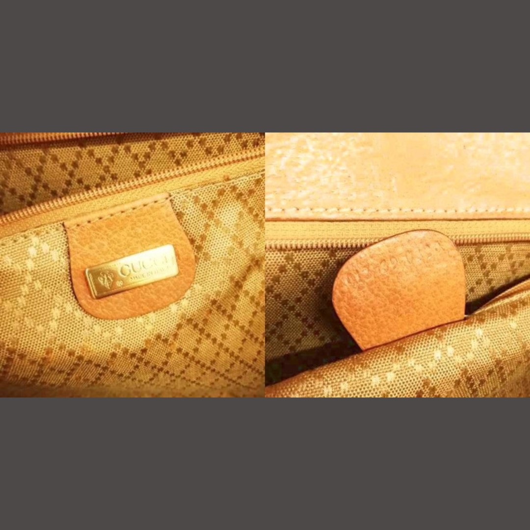 Gucci Vintage Canvas Leather Boston Bag Handbag Beige Used thumbnail 8