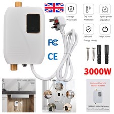 3000W Electric Tankless Instant Hot Water Heater Kitchen Bathroom Under Sink Tap