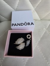 Pandora Sterling Silver Majestic Feathers Ring And Charm