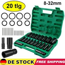 20 tlg Schlagschrauber Nüsse Sw 8mm-32mm Kraft Steckschlüssel Nuss-Set 1/2 Zoll