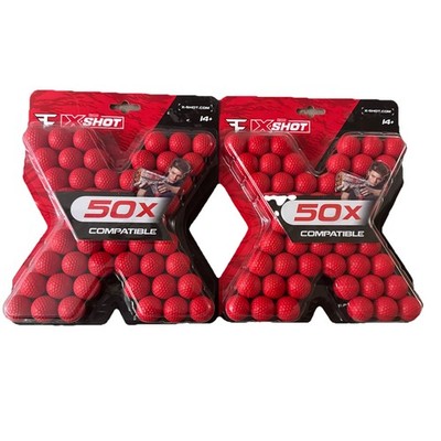 zuru 2 Packs of 50 X-shot faze clan blaster refill packs x-shot 100 Rounds