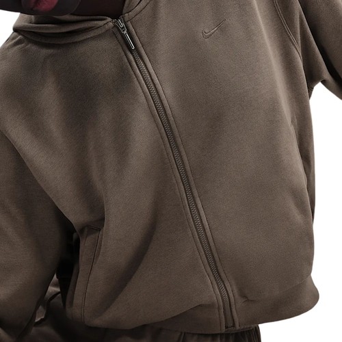 Nike Felpa Ampia da Donna con Cappuccio e Zip Sportswear Chill Terry Marrone ... - Foto 3 di 3