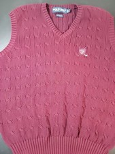 Polo Golf Ralph Lauren Sweater Vest Mens Large Cable Knit Golf Crest Pullover
