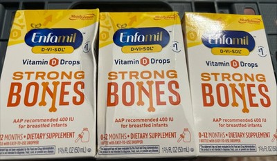 Lot Of 3 Enfamil D-Vi-Sol Vitamin D Supplement Drops for Infants - 50ml Exp 7/26