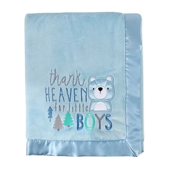 Baby Essentials Thank Heaven para meninos novo 30x40 azul sem produtos químicos agressivos - Imagem 2 de 4